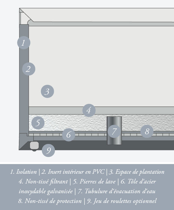 Illustration bacs à plantes